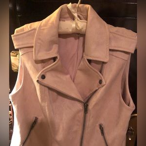 Philosophy soft pink faux suede vest SZ L